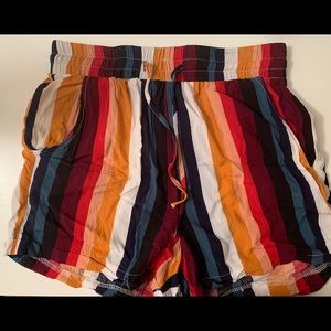 Striped linen shorts